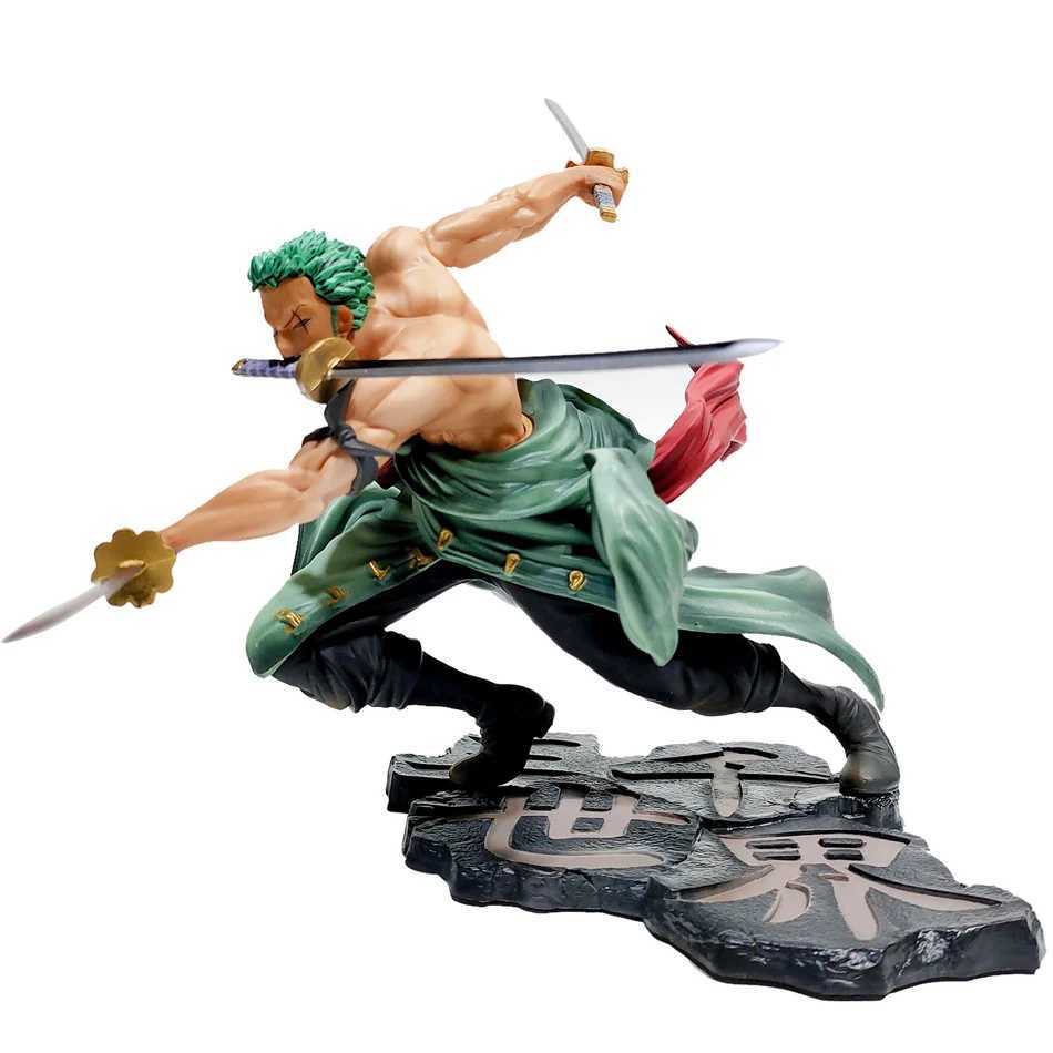 Action Toy figures One Piece 3000 World Solon Handheld Three Couteau Flow Straw Hat Tuan Lufei Anime Statue PVC Action Doll Series Model Toys.T240506