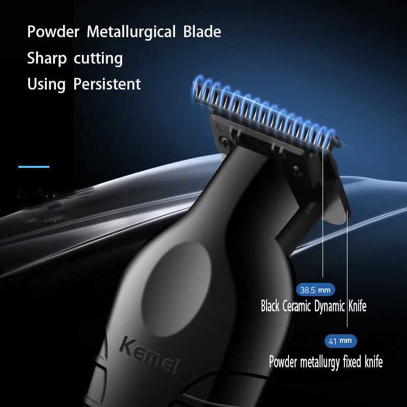 Elektrische Shavers Kemei 2299 Professionele elektrische kapper haar Trimmer voor heren baard Haar klipper snoepereloos haar snijmachine oplaadbaar0mm T240507