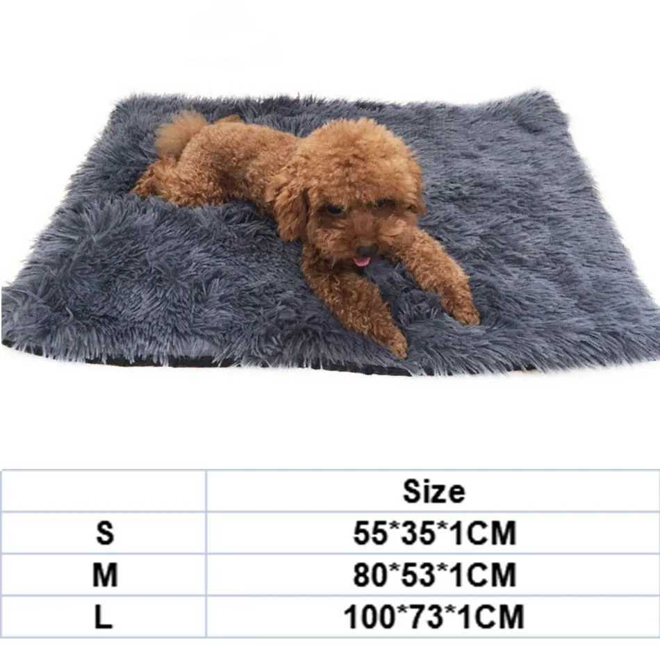 Cat Beds Furniture Dog Bed Mat Pet Cat Dog Plush Soft Warm Cushion Pet Washable Candy Colored Blanket Kennel Puppy Pet Cat Dog Supplies d240508