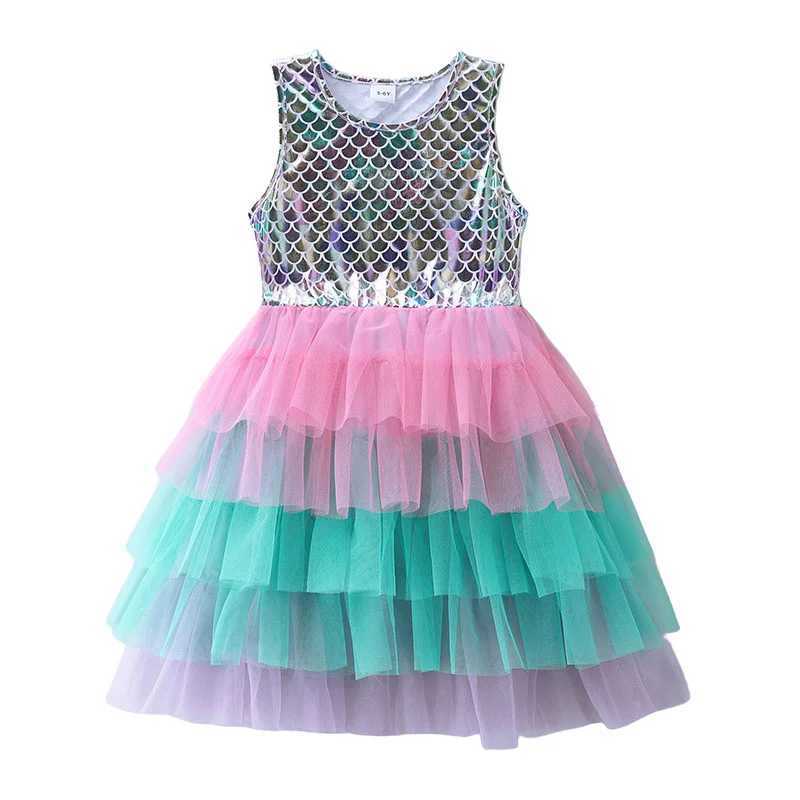 Flickas klänningar hoppande mätare 3-8 år polyester ärmlösa sommarfest flickor klänningar prinsessan småbarn lager baby tutu frocks kläder barnl2405