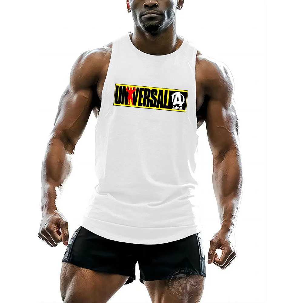 Herren Tanktops Sommer Herren Crew Neck Weste Übung Fitness Kleidung Muskel Weste Mens Fitnessstudio Sweatshirt Sport Basketball Slveless T-Shirt Y240507