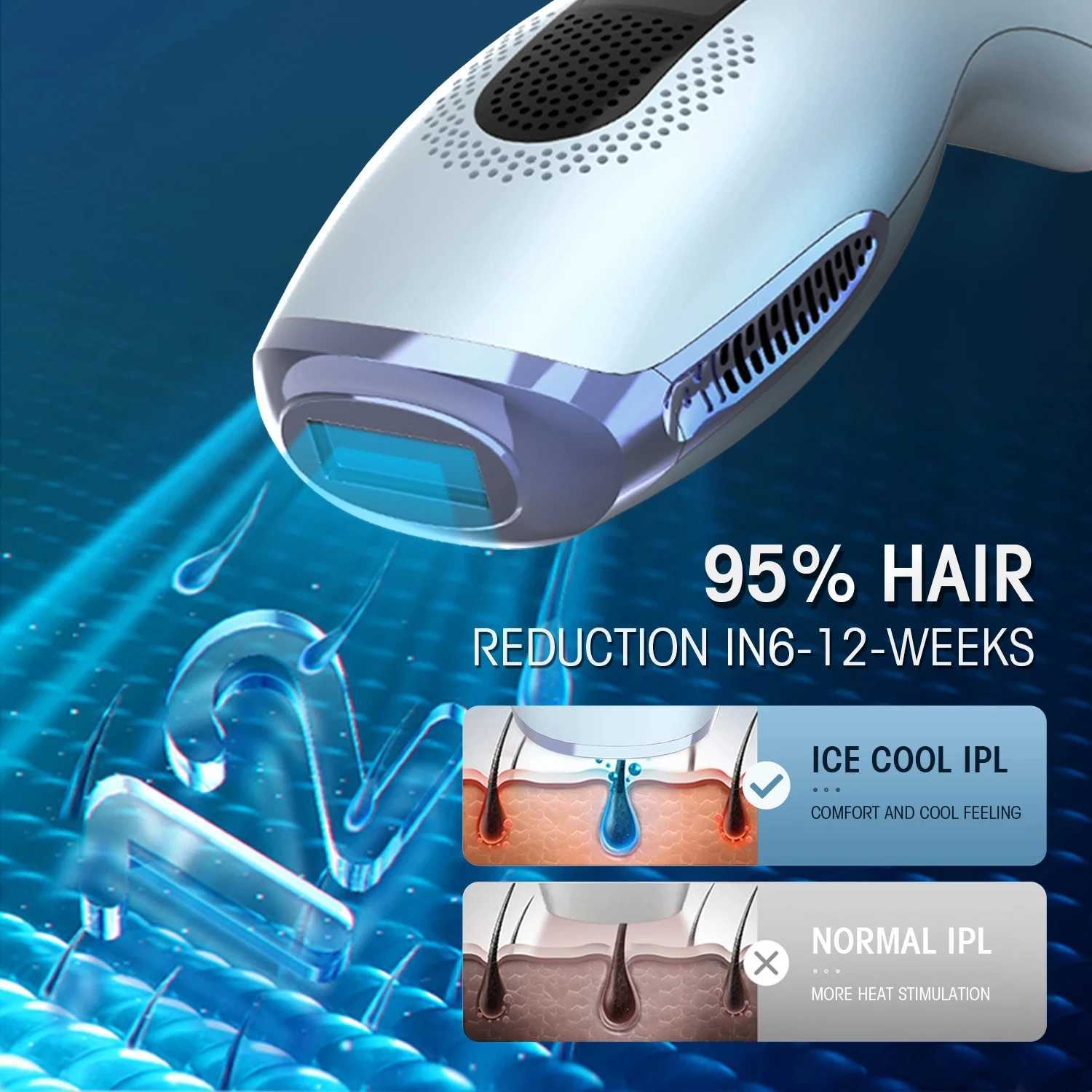 Home Beauty Instrument Deess GP592 ICE Maakt IPL Laser Hair Removal 2-in-1 Device voor gebruik Sapphire Lens Immovable Light Unlimited Flash Q2405071