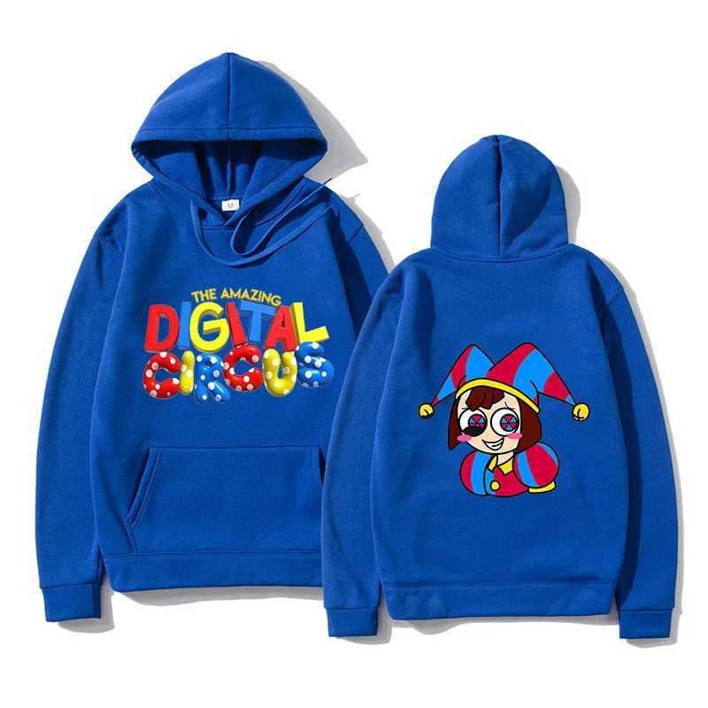 Molus de camisolas masculinos O incrível Circus Digital Pomni Hoodie Strtwear Mulher Anime Gráfico Gráfico Sweothirts