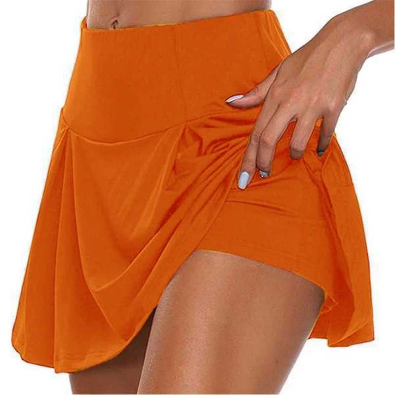 Skirts Skorts 2 in 1 Tennis Skirt Women Breathable Yoga Skirts Female Fake Two-piece Sports Shorts Casual Gym Exercise Bottoms Skirts d240508