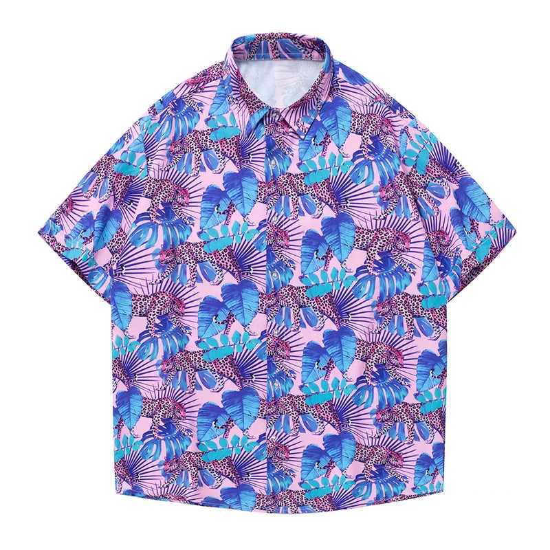 Camisas casuais masculinas Hawaiian Short Slve camisa homem Man Camisa masculina Marca de luxo masculino T-shirts Fashion Tiki Bloups Social fr Shipping Y240506