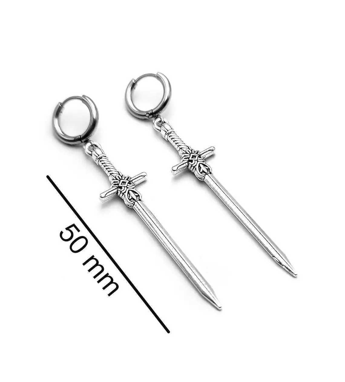 Stud Gothic retro dames zwaard oorbellen mode coole punk rock party juwelen accessoires cadeau fantasie cross -dolk earhooks q240507