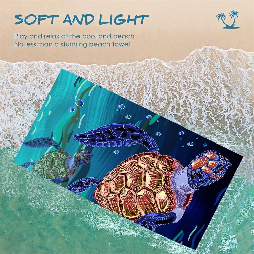 Couvertures tortues Microfiber Planche Serviette de mer du monde de la mer rapide et couverture de plage sans sable sans sable confortable pour hommes et femmes Camping Pool Tail