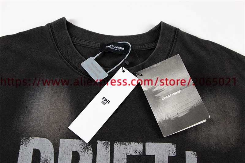 T-shirts voor heren, verbonden verre archief gewassen T-shirt Men vrouwen 1 1 High Quty strt far.archive top ts t-shirt t240508