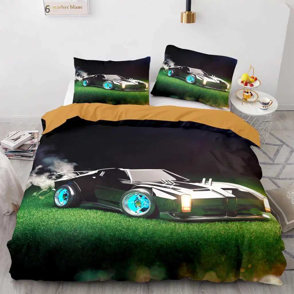 Beddengoed stelt rocket league beddengoedset voor de sprei single twin full queen king size auto rocket league bed set childrens slaapkamer duvetcover j240507