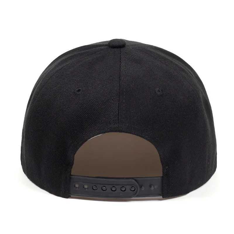 69lb Ball Caps Neue Erwachsene Snapback Caps männliche Hip Hop Baseball Cap 3d Stickerei Flat Peak Caps Männer Frauen Anpassung Band Rock Hiphop Hut Female Knochen D240507