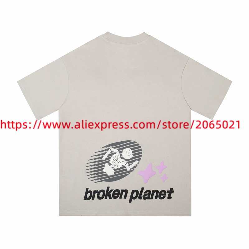 T-shirts pour hommes Broken Planet Puff Print Cosmic SPD T-shirt Men Femmes Blue Abricot Top Casual Ts Ts T-shirt Tops T240508