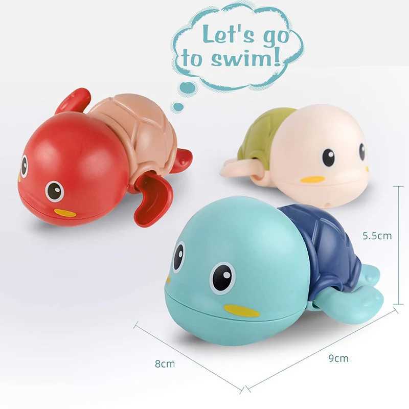 Bath Toys Bath Toys Cute Swimming Turtle Floating Wind Up Toys New Born Toddlers Bathtub Water Preschool Pool Toys For Baby Gifts D240507