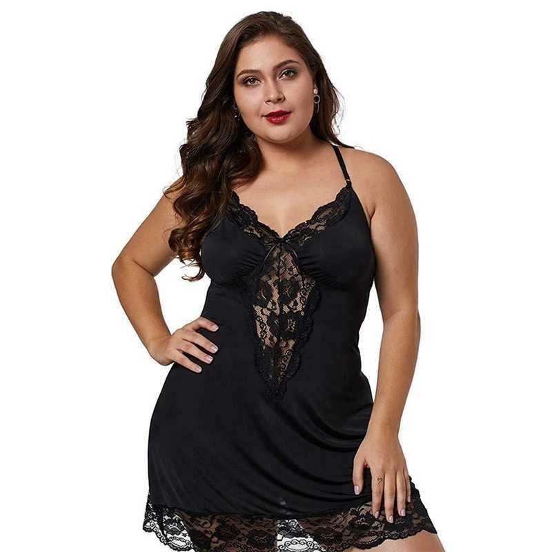 Frauenschlaf Lounge Frauen Spaghetti Schultergurt Nachtkleid Spitze Sexy Pyjamas Plus Size Night Kleid Satin Dessous Set Womens Pyjamas Home Clothingl2405