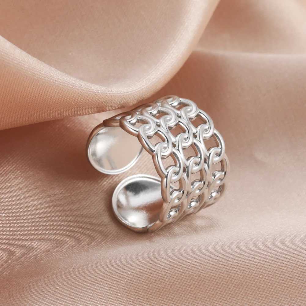 Bagues de mariage skyrim rings de chaîne larges pour les femmes hommes en acier inoxydable géométrie punk hip hop doigt anneau 2024 bijoux cadeau en gros