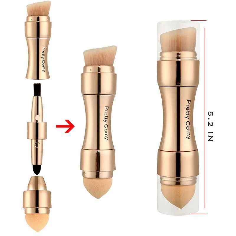 Make -upborstels 4 in 1 make -up borstel Basic Eye Shadow Concealer Eyeliner Cheek Pink Cosmetics Professional MaquiaGem Beauty and Health Q240507