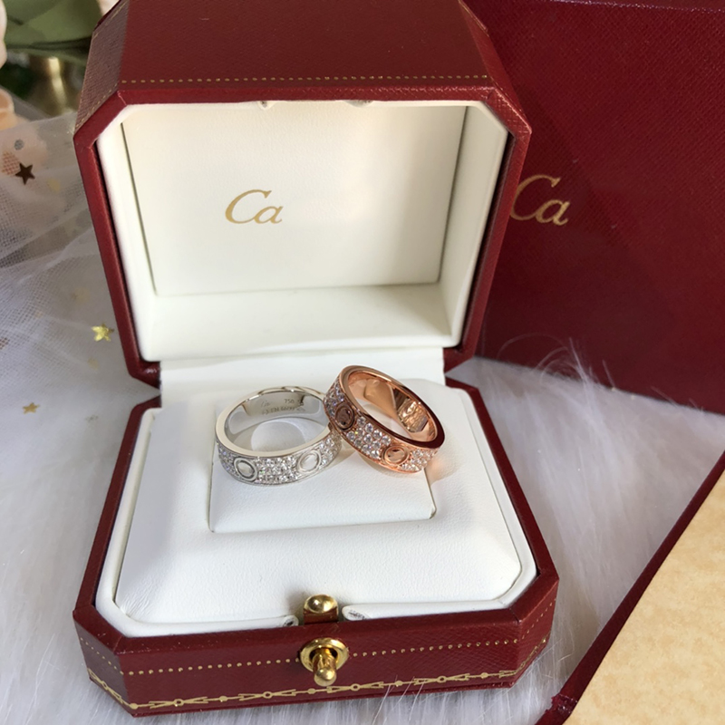 Дизайнер роскоши Shine Full Diamond Vint Ring Женщины мужчины высококачественная нержавеющая сталь бриллиантовая пара