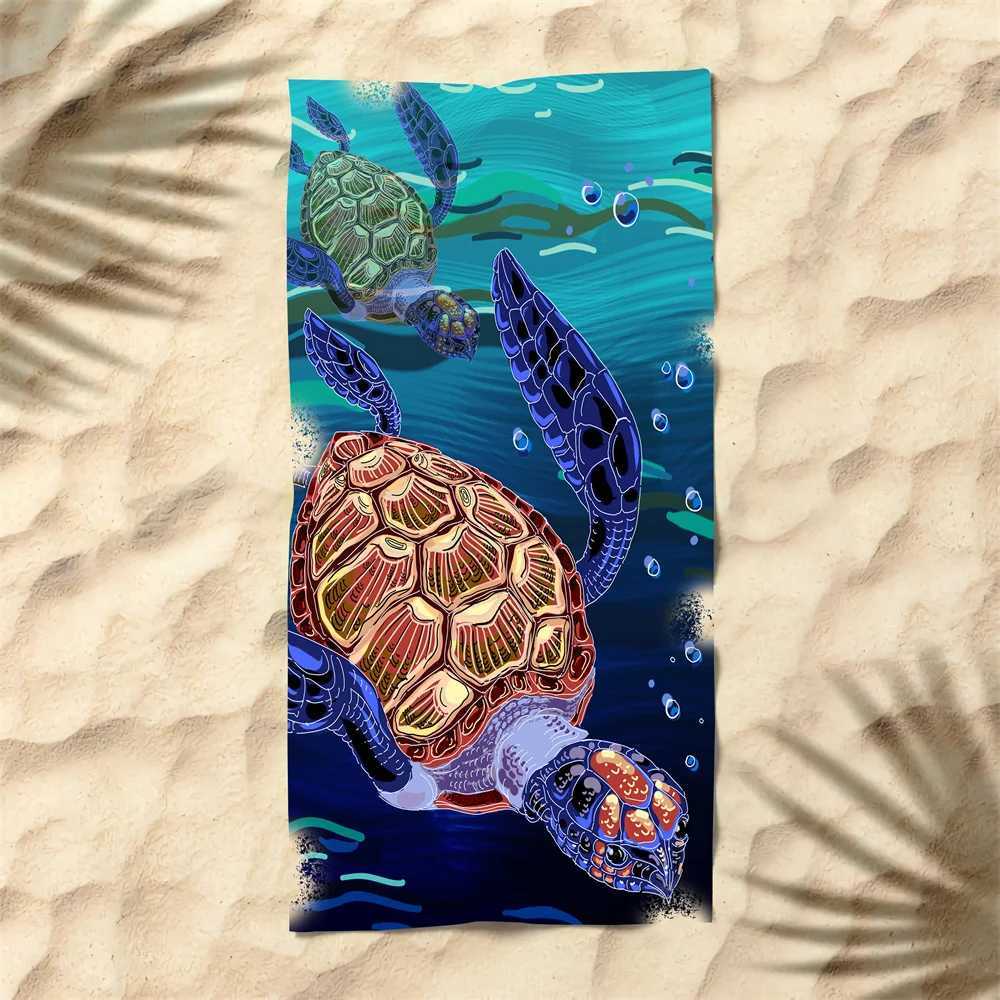 Couvertures tortues Microfiber Planche Serviette de mer du monde de la mer rapide et couverture de plage sans sable sans sable confortable pour hommes et femmes Camping Pool Tail