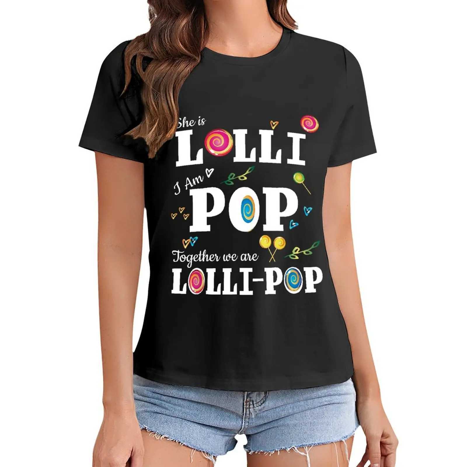 Damen T-Shirt Witzige Lolli Pop Lollipop Großeltern Paare Geschenke Frauen Hemd Grafik Shirt Casual Shirt T-Shirt Größe S-4xl Y240506