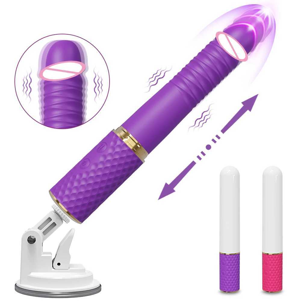 Altri oggetti di bellezza la salute sesso sesso automatico spinta televisiva del dildo vibratore Massager g spot spot femminile retrattile masturbazione s adulto donne y240503