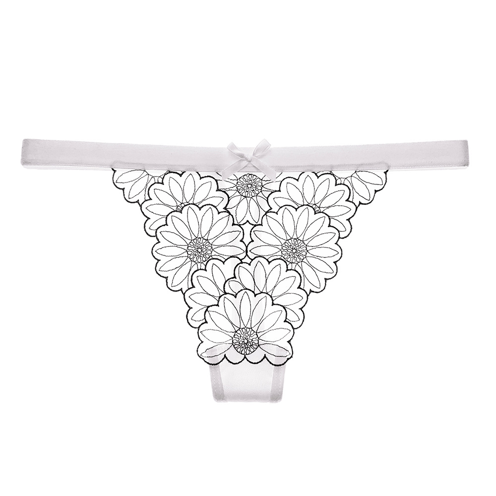 Nouvelle dame Underwear Transparent Daisy Design confortable Butterfly Knot Femmes G-string Triangle Pantal