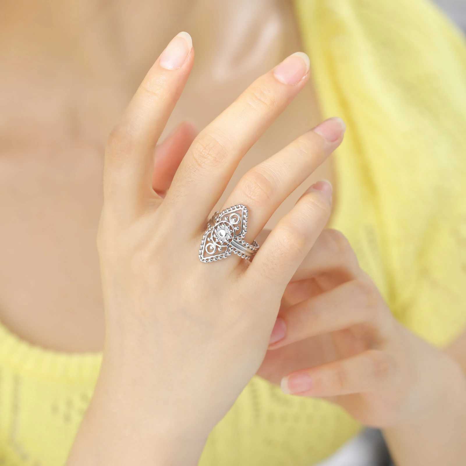 Bagues de mariage skyrim vintage luxe en acier inoxydable anneau femme or couleur ouverte anneaux de doigt 2024 Bohemian bijoux de fiançailles pour amant