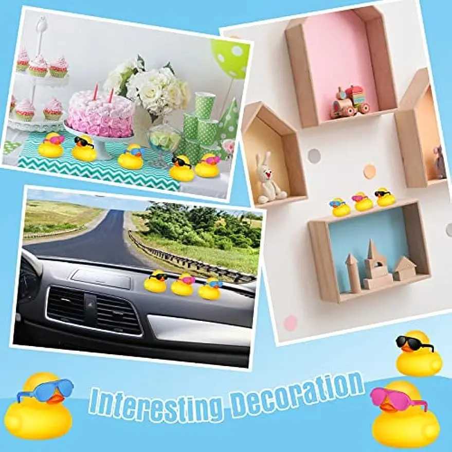 Bath Toys Colorful Squeak Duck Toy Car Dashboard Ornament Bulk Floater Duck For Kids Baby Shower Party Favors Födelsedag Bath Time D240507
