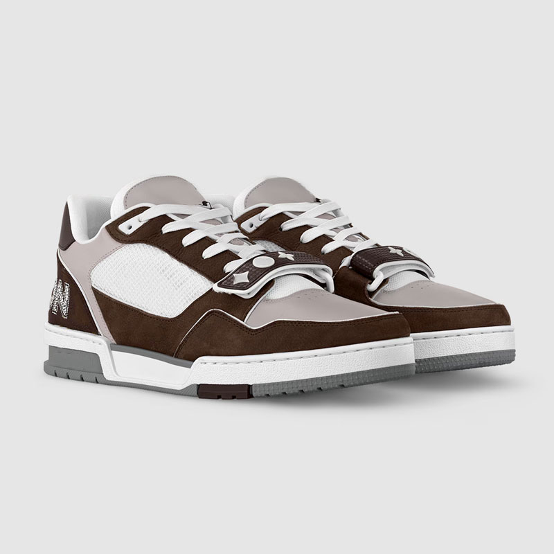 Trainer Designer Luxury lederen schoenen mannen met doos klassieke casual vloer chaussure comfortabele slijtvaste eenvoud a