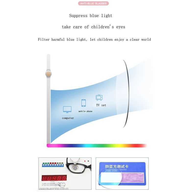 Solglasögon anti Blue Light LDREN GLASSES ROUND BOY GIRL GUEGLASS Frame Optical Eyewear Ultralight Eye Protection Computer Goggles H240508