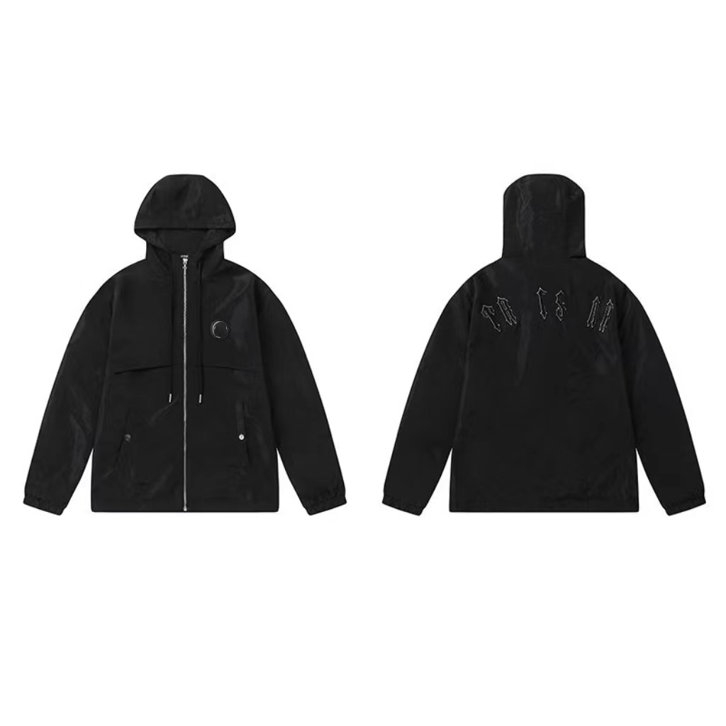 Trendige Herrenjacke Neue Männerjacke Sportswear IRongate Twindbreaker Black 1to1 hochwertige gestickte Buchstaben Frauen Reißverschluss Sonnenschutz Größe XS-XL