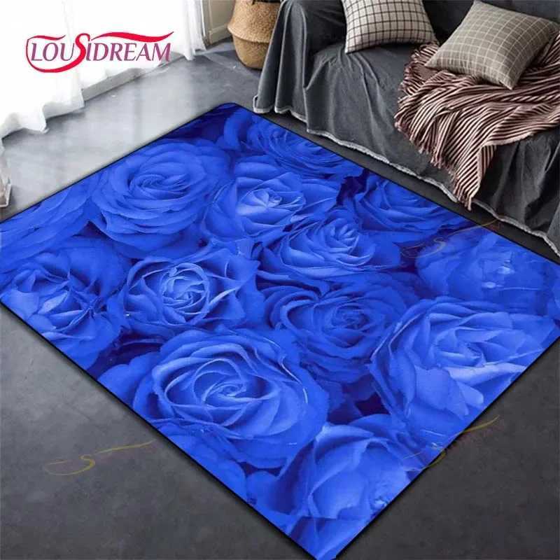 Tapis exquis rose imprimé tapis salon salon anti-skid tapis mères de chambre à coucher photographie accessoires