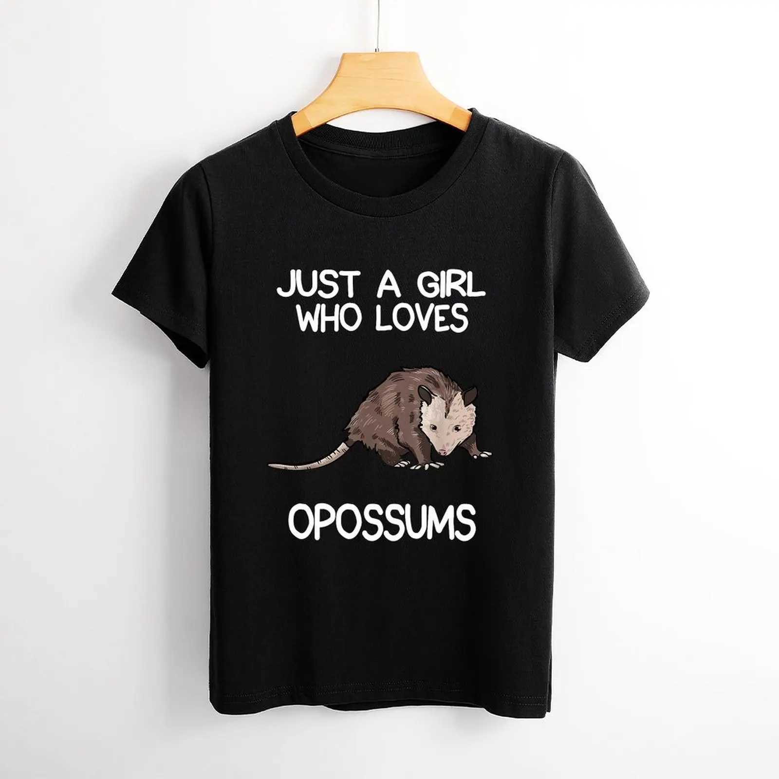 Dames T-shirt Gewoon een meisje dat houdt van opossums opossumeigenaar voor vrouwen t-shirt grafisch shirt Casual korte slijm vrouwelijke t-shirt maat S-4XL y240506