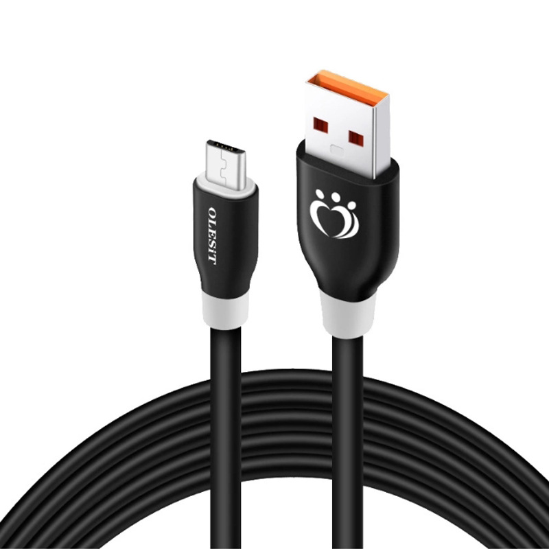Câbles Olesit 2.4A OD5.0 Câble de données USB du chargeur rapide Bold 1,5m 5ft 3m 10f