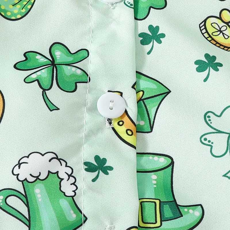 ROMPONSEUX bébé Baby Boys Body Saint-Patrick Body Bodys Formal à manches courtes Rompers 1 active Tenues Mentlemen Vêtements 3-18M H240508