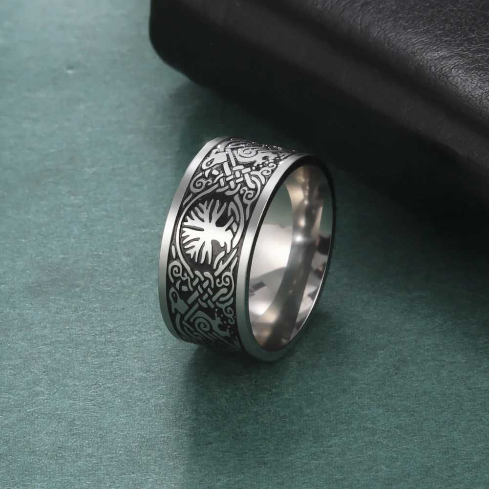 Trouwringen Skyrim Celtics Knopen Knopen Boom van het leven Vrouwen mannen ringen roestvrijstalen vintage ringen sieraden geschenken voor vriendjes groothandel