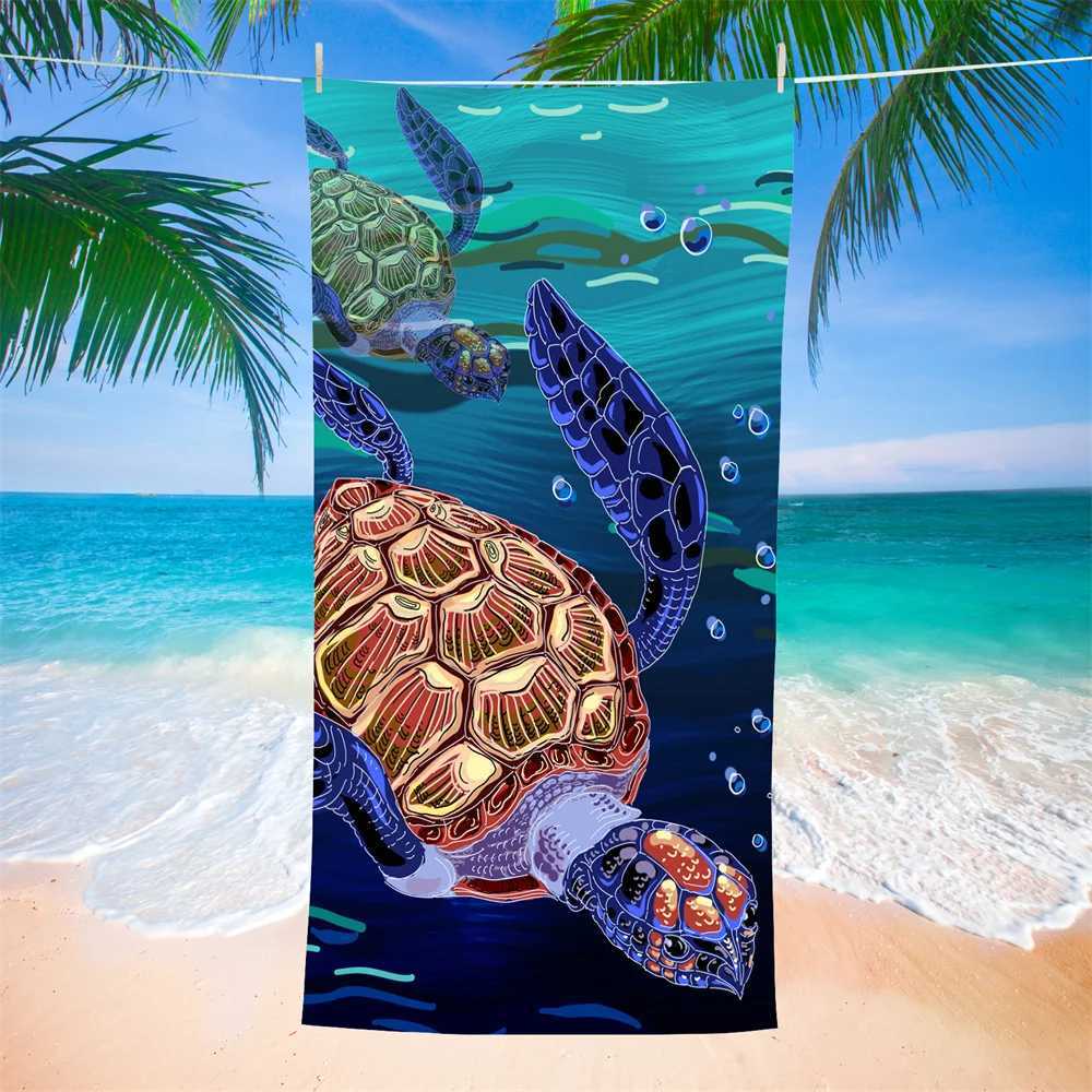 Dekens Turtle MicroFiber Strand handdoek Handhanddoek Snel droog zandloos stranddeken Zacht comfortabel voor mannen en vrouwen kampeerhanddoek