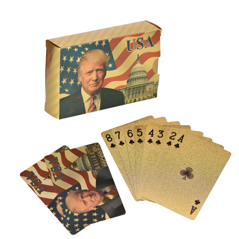 Trump speelkaarten speelkaarten poker game waterdicht goud usa pokers party gunst