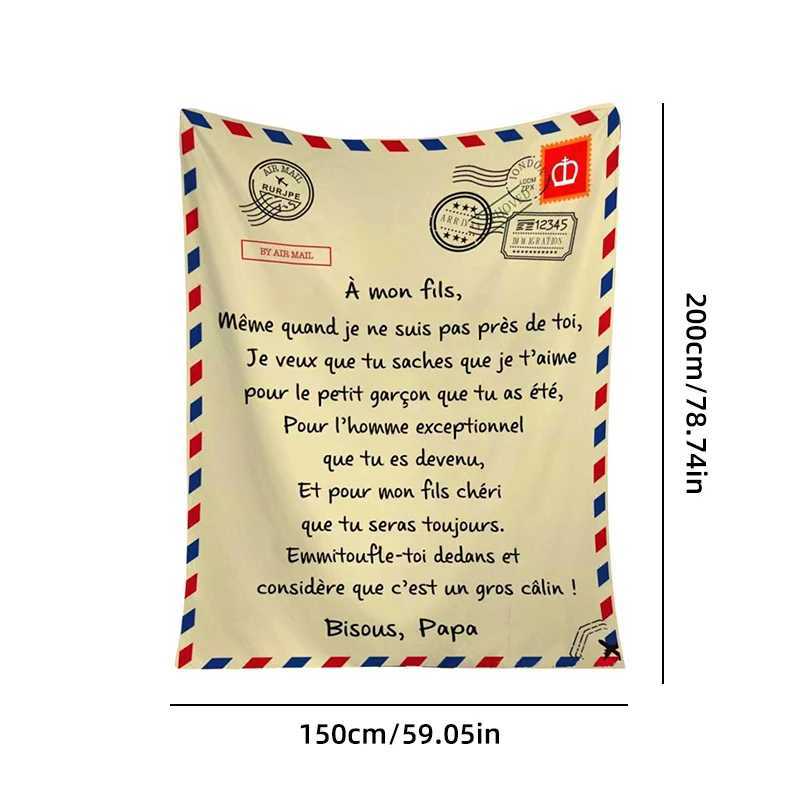 Decken 150*200 cm Umschlagblattpersonalisierte Plaid -Decke Französische Winter -Weihnachtsgeschenk -Ideenblatt Brief für meine Tochter Sohn