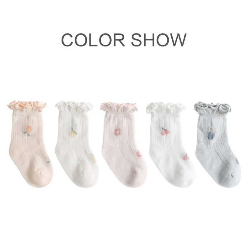 Kids Sokken 5 paar veel zomer Baby Sokken Mesh Girls Sock Sweet Flower Sock