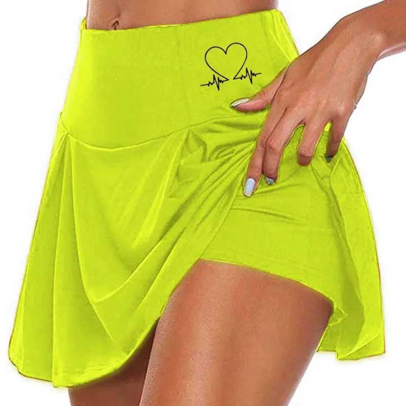 Spódnice Kobiety Athletic Running Gym Sport Mini spódnice żeńskie spódnice tenisowe badminton słodkie szorty wydrukowane szorty fitness o wysokiej talii Y240508