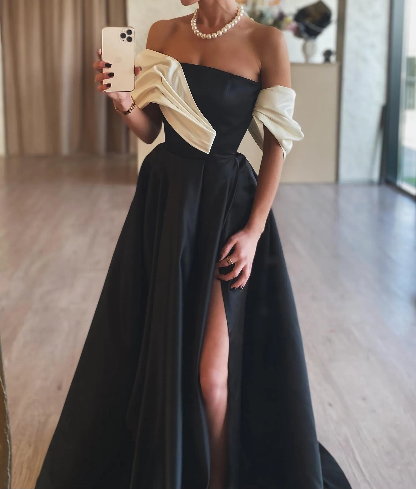 Elegant black white prom dress off shoulder formal evening dresses elegant split party dresses for special occasions promdress