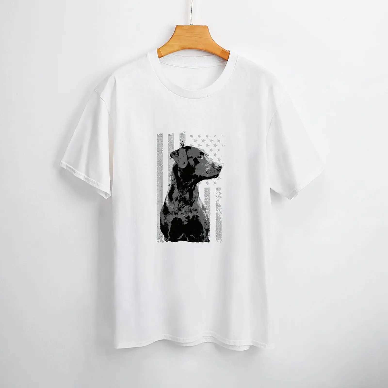 T-shirt féminin Patriotique Amérique Flag Dog T-shirt pour femmes chemises graphiques T-shirts drôles T-shirts décontractés Slved Femme T T-shirts Y240506