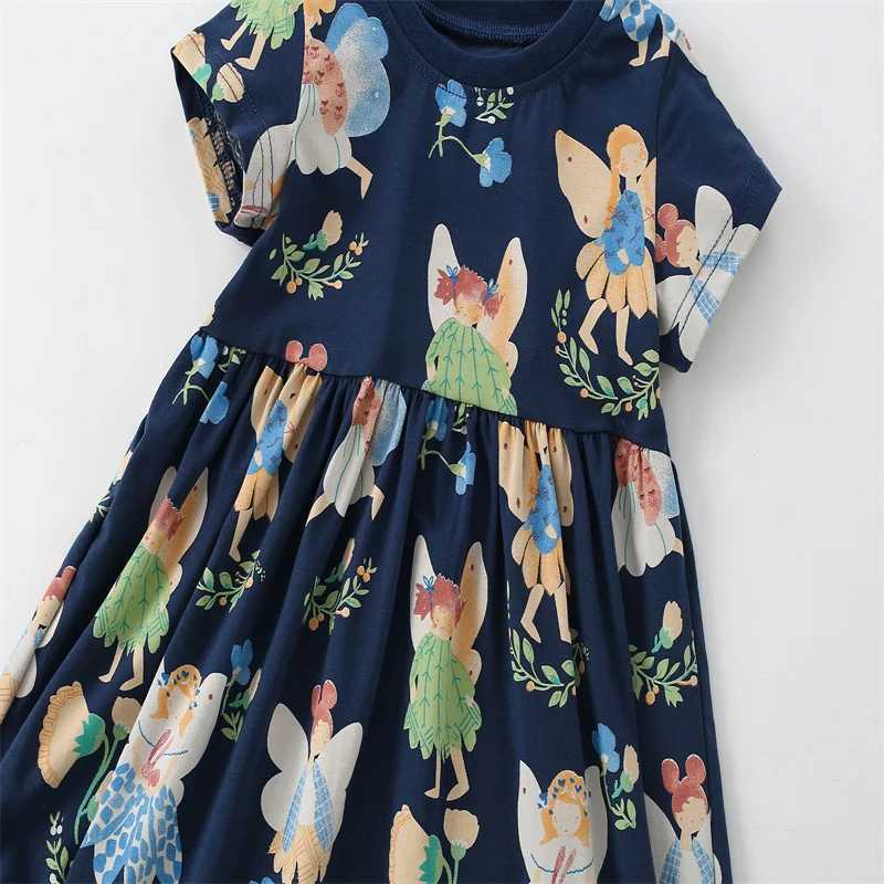 Robes de fille sautant les comptes de fées Robe princesse d'été anniversaire grenouille childrens vêtements pour enfants vêtements240508