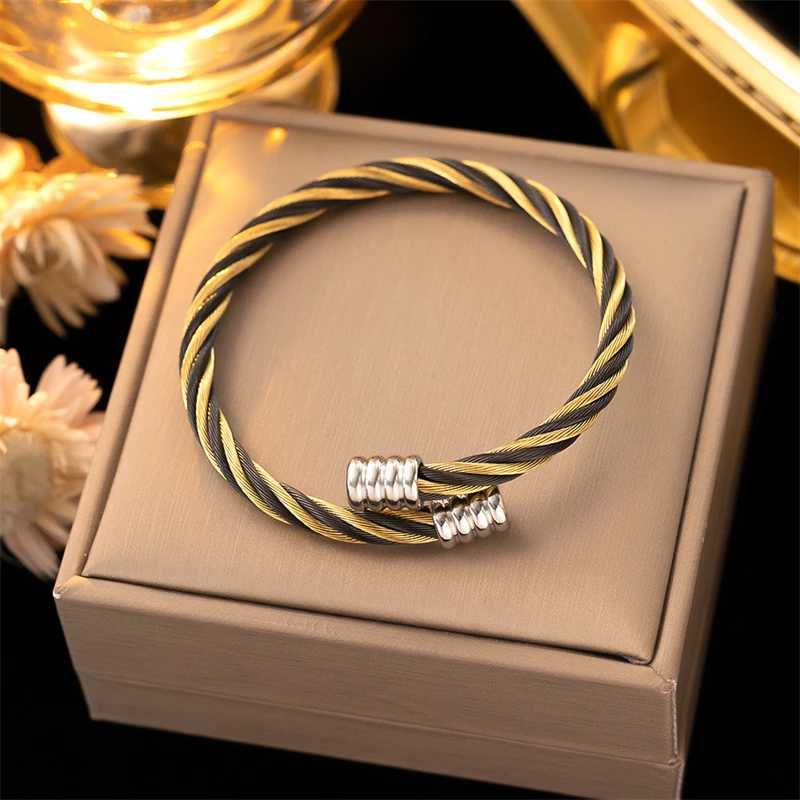 Bedelarmbanden 316L roestvrij staal nieuwe mode fijne sieraden weven interweaving gemengde kleur verstelbare charme ketting armbanden bangle voor vrouwen