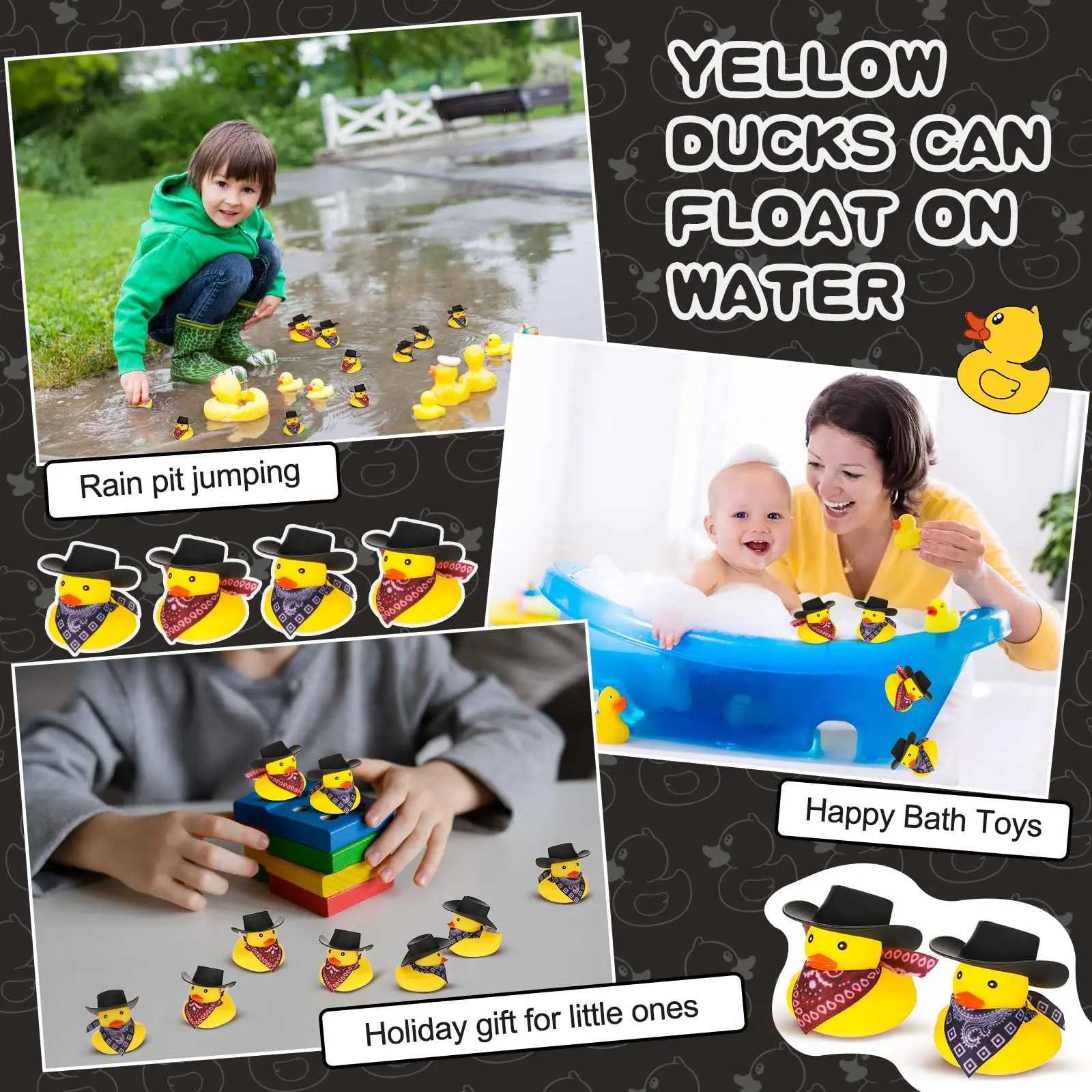 Toys de bain 24/12/48 COWBOY COWBOY Rubber Duck Mini Duckies Duckies Bath Bath Toys Toys Toys Douche d'anniversaire Natation Faveur D240507