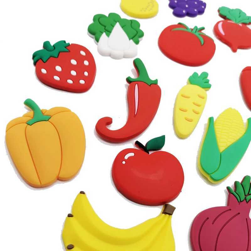 fridgeマグネット子供向けの面白い冷蔵庫の磁石子供学習ツールシミュレーションフルーツ野菜pvc漫画磁石ベビーおもちゃ