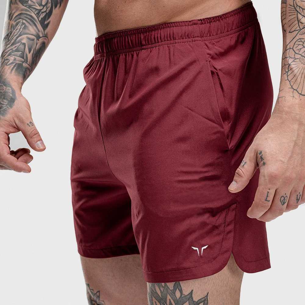 Men's Shorts Mens Workout Shorts Breathable Jogger Shorts Gyms Bodybuilding Quick Dry Leisure Running Shorts Male Wine Red T240507