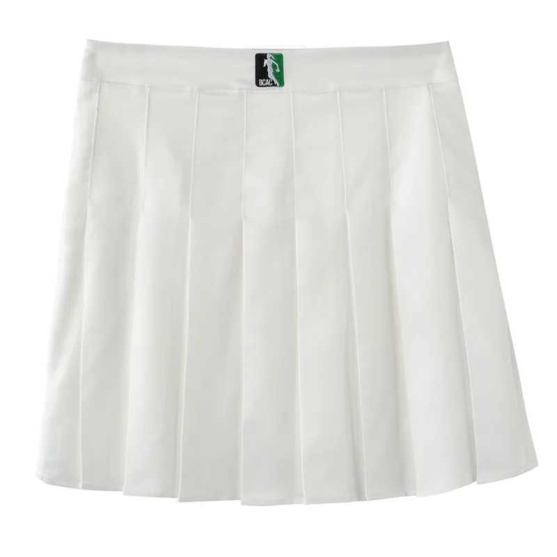 Jupes skorts 2023 Nouvelle jupe de tennis blanc demi-jupe haute taille A-line jupe plissée jupe décontractée