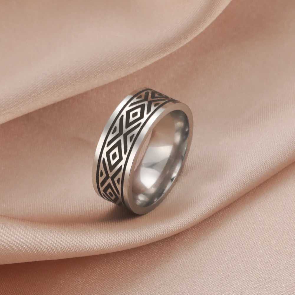 Hochzeitsringe Skyrim neuer Vintage Blumenring Edelstahl Casual Finger Rings Party Schmuck Engagement Jubiläum Geschenk für Männer Frauen Frauen