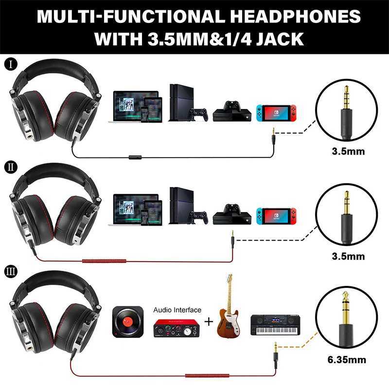 Cuffie auricolari auricolari Professional Studio Pro DJ con Microfono HiFi Monitor Monitor PCS J240508 mobile J240508