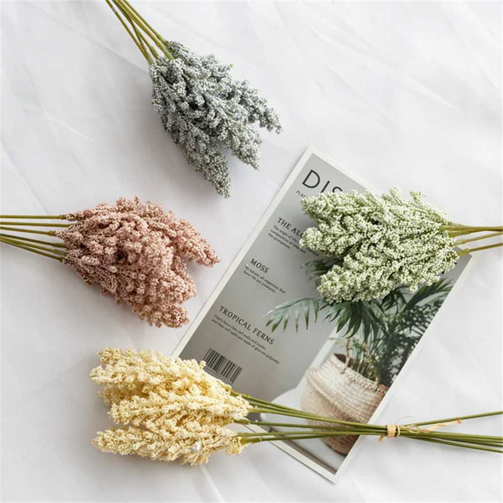 Fiori decorativi ghirlande 6 pezzi /bundle PE Lavanda Artificiale Muro di fiori decorazione all'ingrosso Decorazione bouquet Manuale Vasi fai -da -te casa